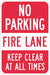Fire Lane No Parking Sign 18 x 12 