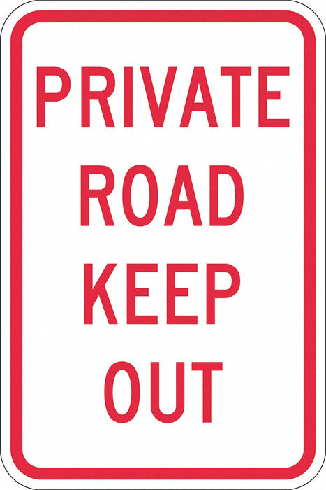 Traffic Sign 18 in x 12 in White