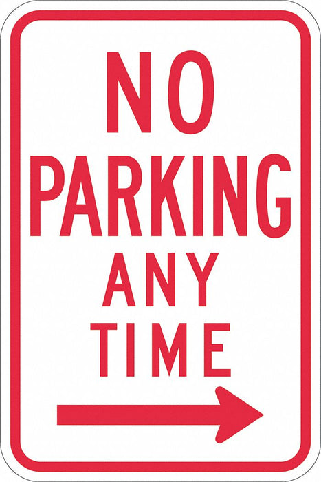 No Parking Any Time Sign 18 x 12 