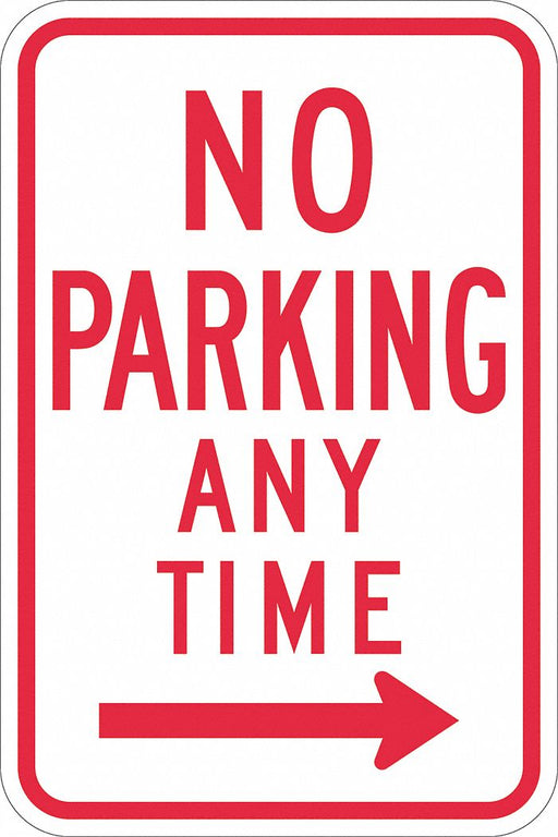 No Parking Any Time Sign 18 x 12 