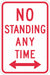 No Standing Parking Sign 18 x 12 