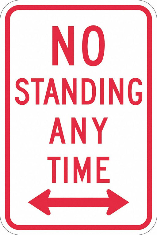 No Standing Parking Sign 18 x 12 