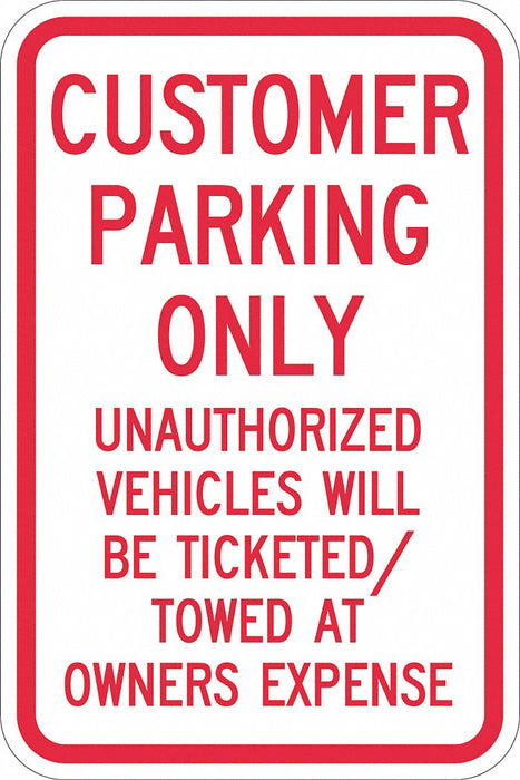 Customer Parking Sign 18 x 12 