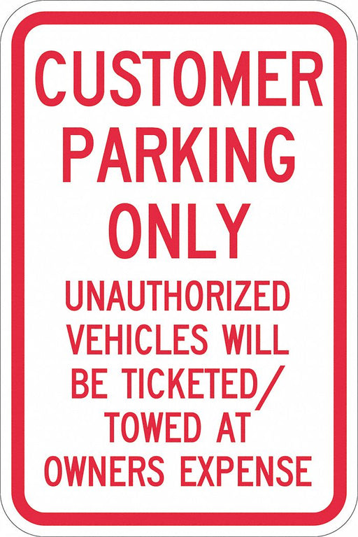 Customer Parking Sign 18 x 12 