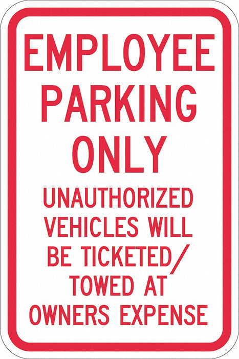 Employee Parking Sign 18 x 12 