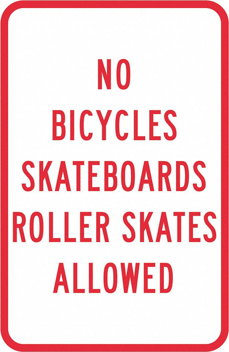 Rflctv No Skateboards Sign 18x12in Alum