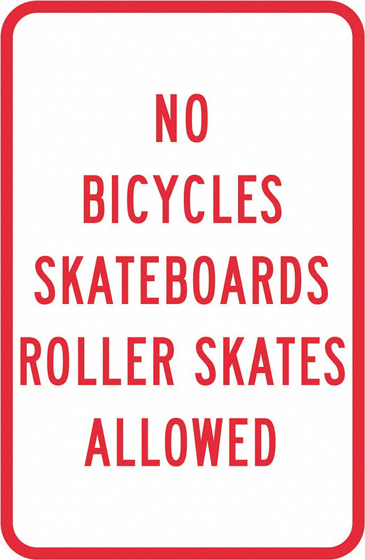 Rflctv No Skateboards Sign 18x12in Alum