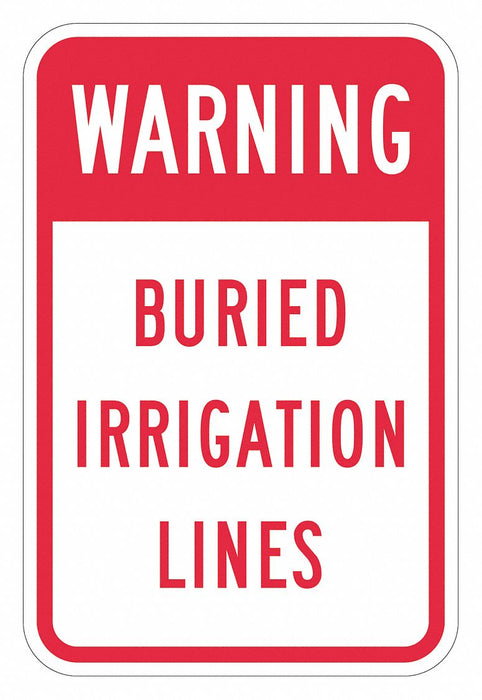 Rflctv Buried Pipeline Warn Sign 18x12in