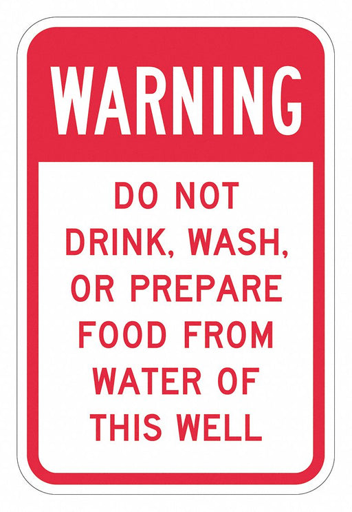 Rflctv Potable Water Warn Sign 18x12in