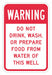 Rflctv Potable Water Warn Sign 18x12in