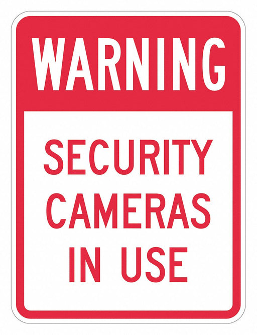 Rflctv Surveillance Warning Sign 18x12in