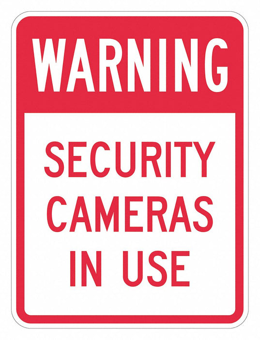 Rflctv Surveillance Warning Sign 18x12in