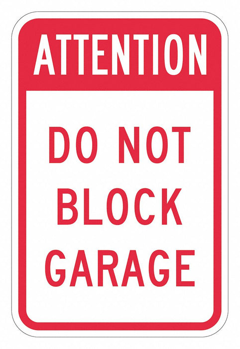 Garage No Parking Sign 18 x 12 