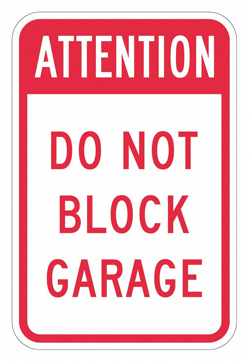 Garage No Parking Sign 18 x 12 