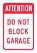 Garage No Parking Sign 18 x 12 