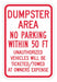 Dumpster No Parking Sign 18 x 12 