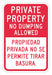 Rflctv No Dumping Prvt Prop Sign 18x12in