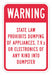 Rflctv No Dumping Warning Sign 18x12in