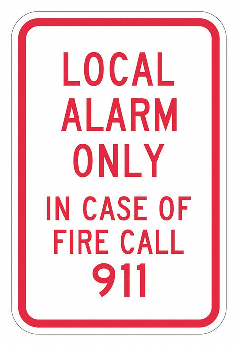 Reflective Emrgncy Sign 18x12in Aluminum
