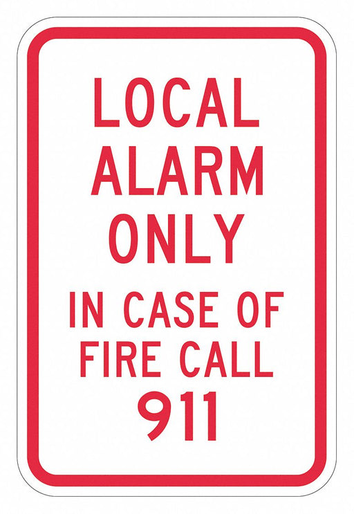 Reflective Emrgncy Sign 18x12in Aluminum