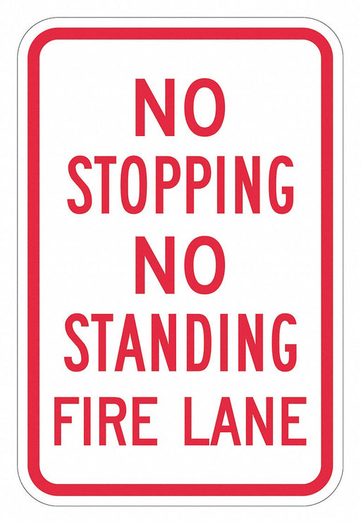 Fire Lane No Parking Sign 18 x 12 