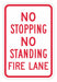 Fire Lane No Parking Sign 18 x 12 