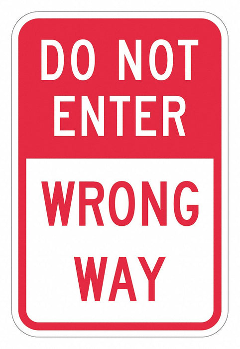 Do Not Enter Wrong Way Sign 18 x 12 