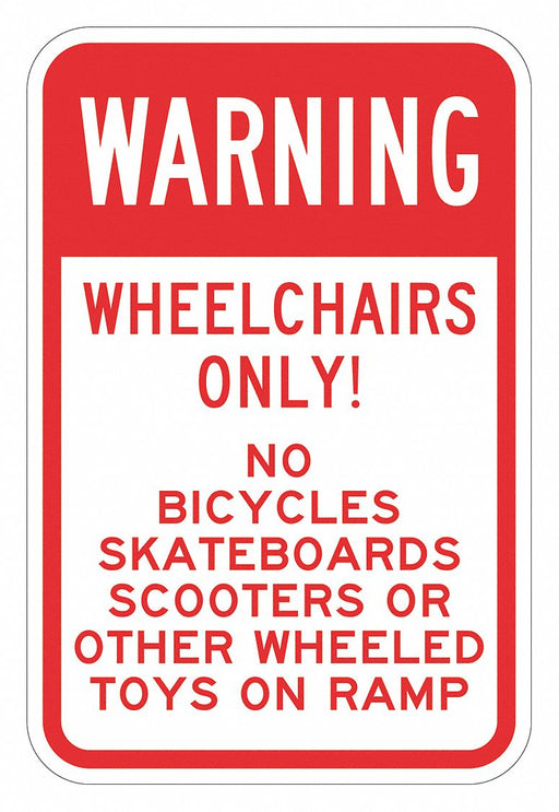 Rflctv No Skatebrds Warning Sign 18x12in