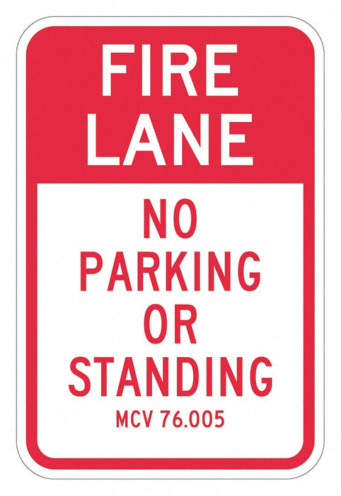 Fire Lane No Parking Sign 18 x 12 