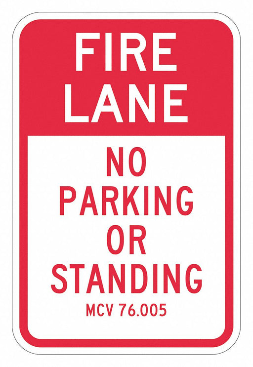 Fire Lane No Parking Sign 18 x 12 