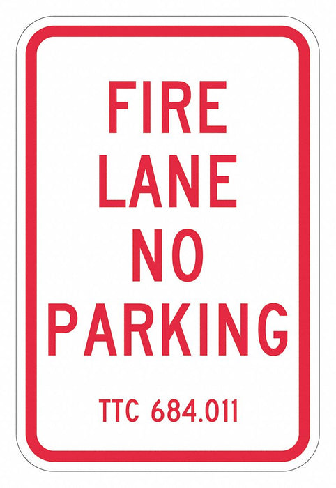 Fire Lane No Parking Sign 18 x 12 