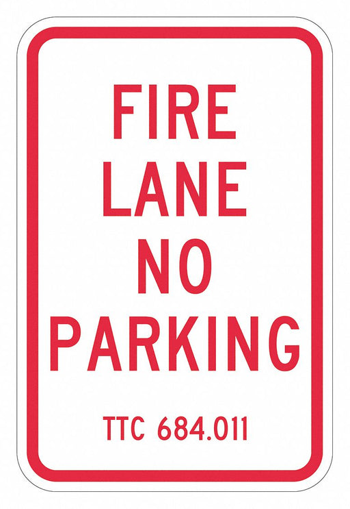 Fire Lane No Parking Sign 18 x 12 
