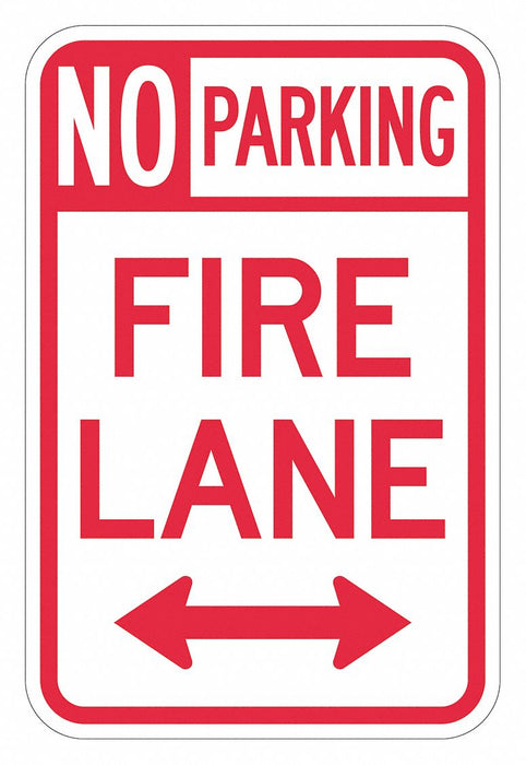 No Parking Fire Lane Sign 18 x 12 