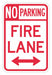 No Parking Fire Lane Sign 18 x 12 