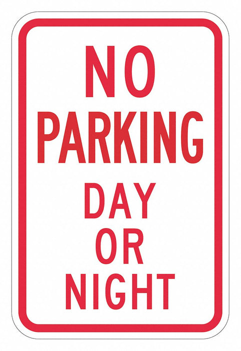 No Parking Day Or Night Sign 18 x 12 
