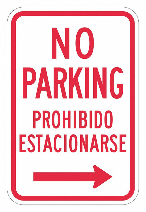 No Parking Sign 18 x 12 