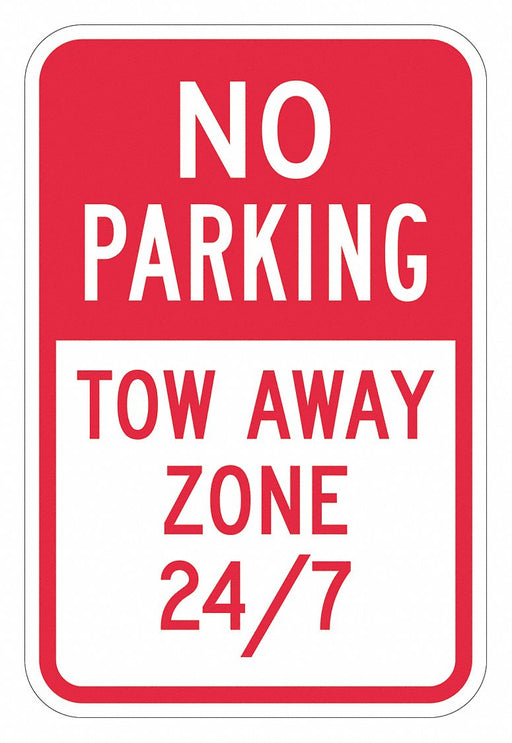 Tow Zone No Parking Sign 18 x 12 