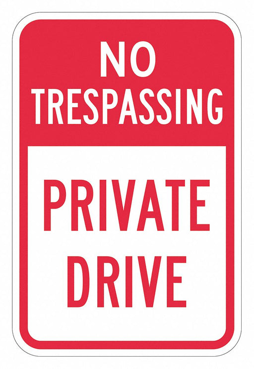 Rflctv No Trespassing Sign 18x12in Alum