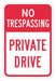 Rflctv No Trespassing Sign 18x12in Alum