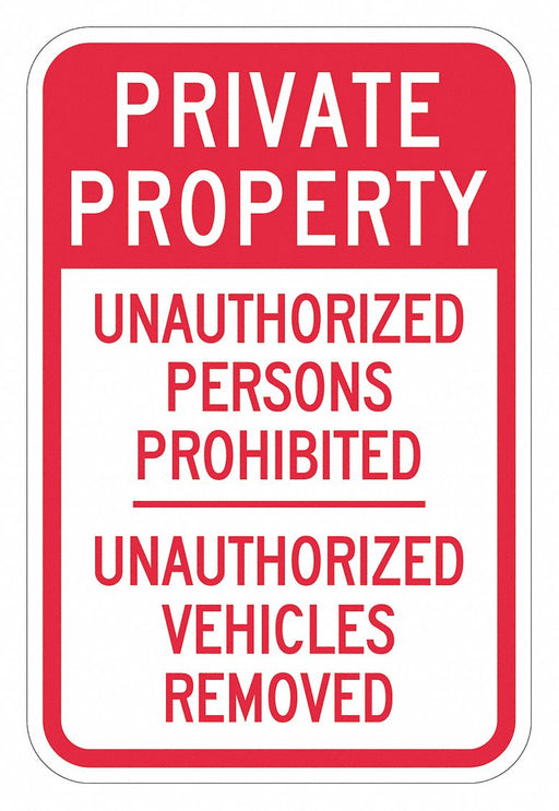 Rflctv No Trespassing Sign 18x12in Alum