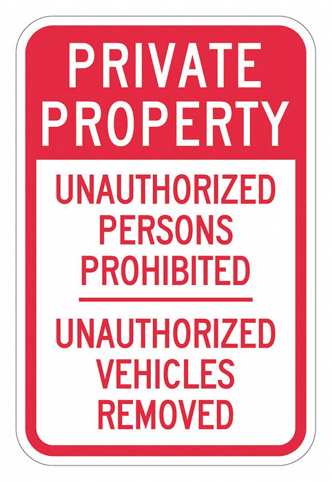Rflctv No Trespassing Sign 18x12in Alum