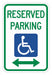 Reserved Parking Parking Sign 18 x 12 