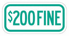 Fine Supplemental Parking Sign 6 x 12 