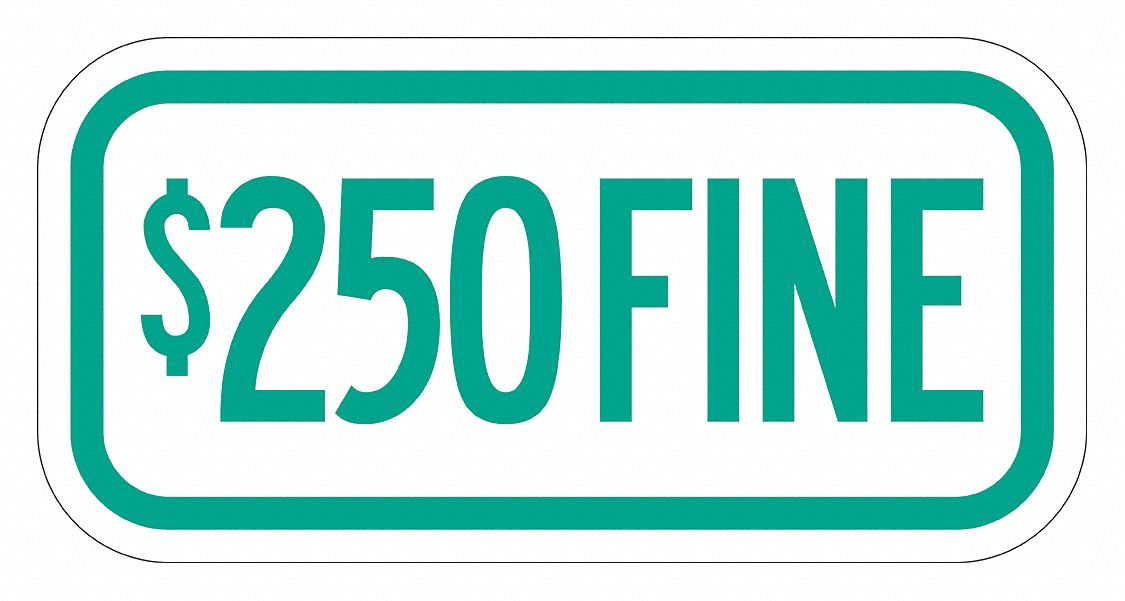 Fine Supplemental Parking Sign 6 x 12 