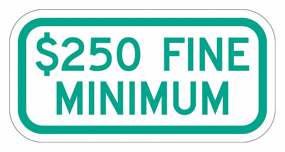 Fine Supplemental Parking Sign 6 x 12 
