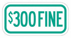 Fine Supplemental Parking Sign 6 x 12 