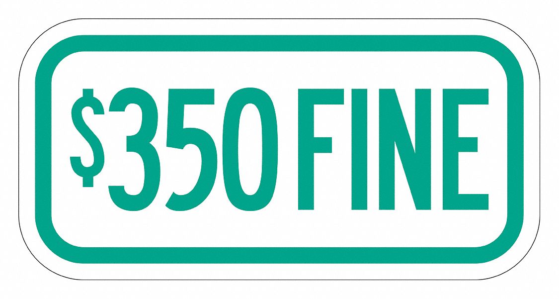 Fine Supplemental Parking Sign 6 x 12 