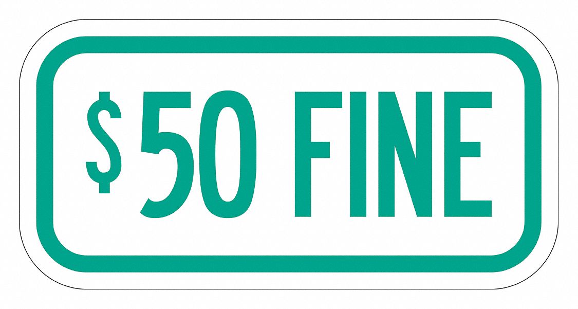 Fine Supplemental Parking Sign 6 x 12 