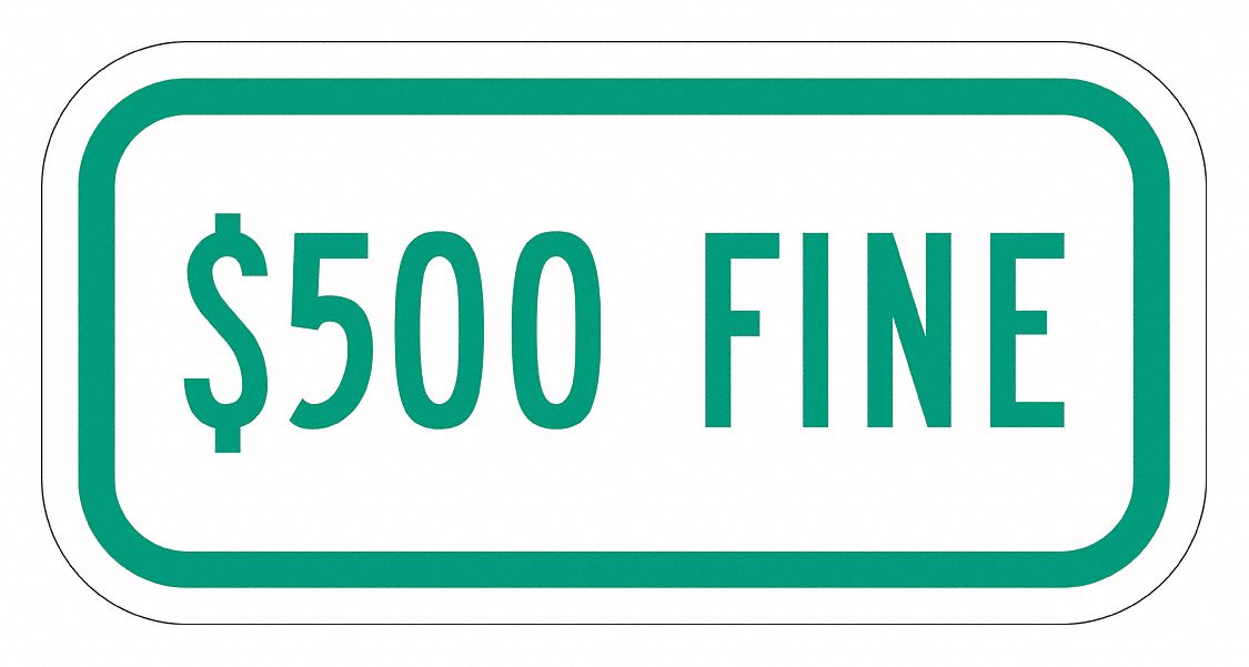 Fine Supplemental Parking Sign 6 x 12 