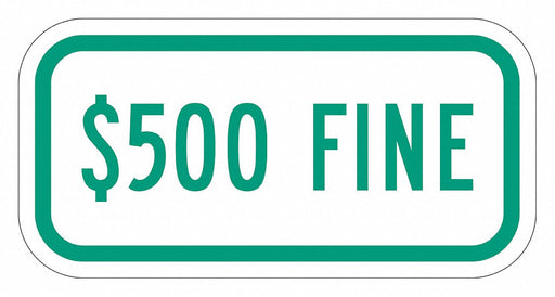 Fine Supplemental Parking Sign 6 x 12 